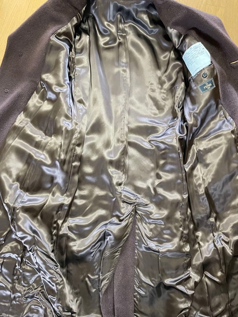 FENDI フェンディ　ブラウン チェスターロングコート モヘア&ウール