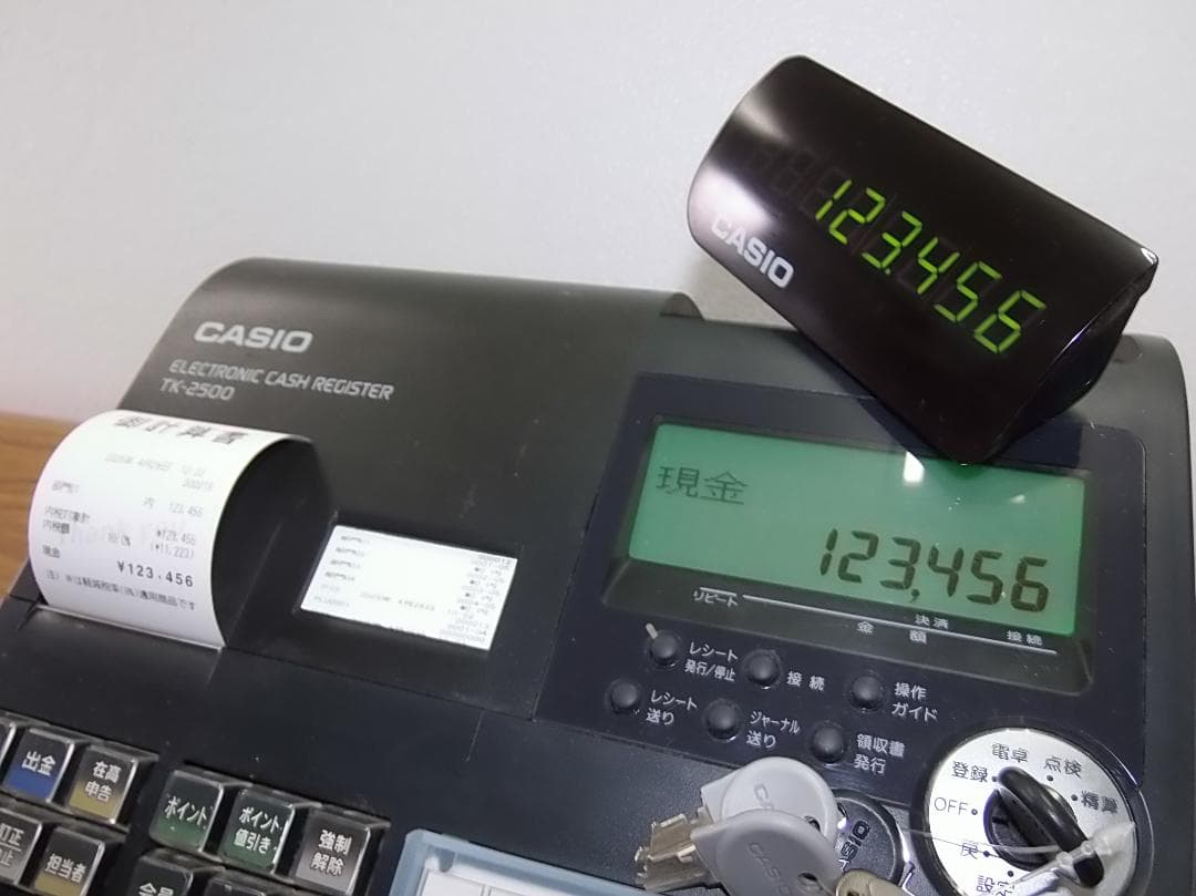 カシオ飲食店向72タッチ3面で可能TK-2500インボイスレジスター250428