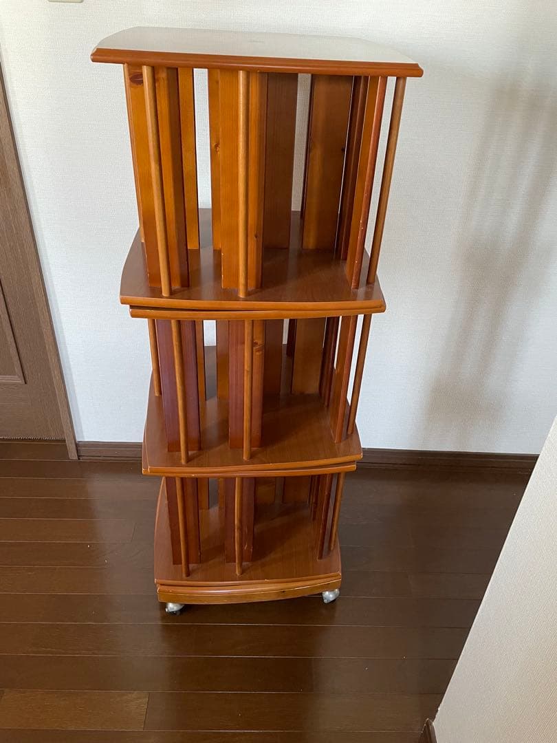 【COCO】回転式本棚三段 完成品 ブックシェルフ 完成品