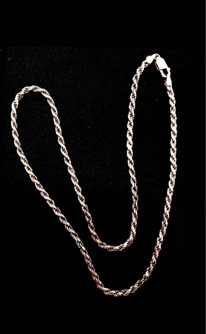 SILVER925 ITALY製 ロープチェーンネックレス 3mm 高級シルバー