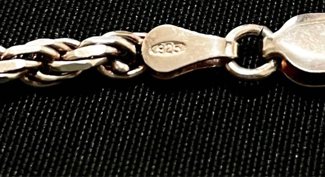 SILVER925 ITALY製 ロープチェーンネックレス 3mm 高級シルバー