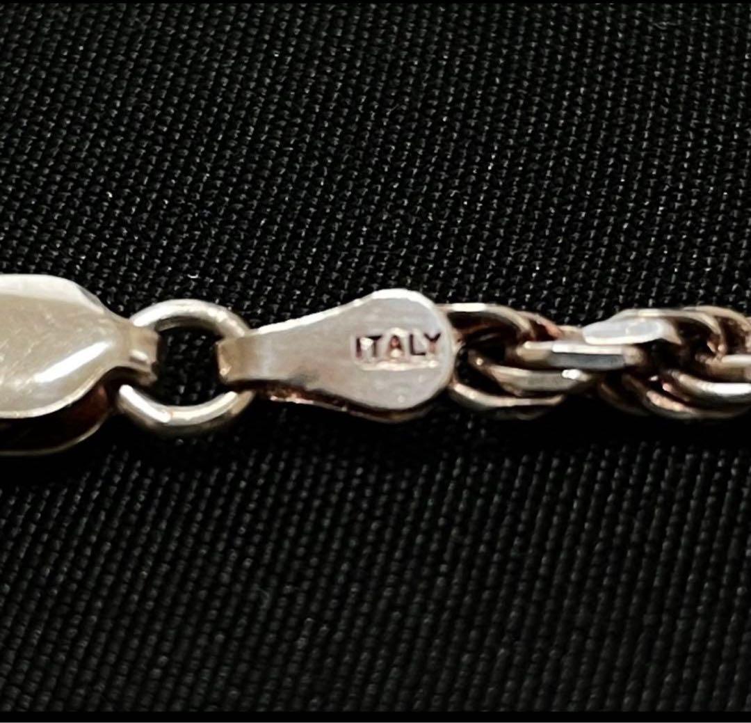 SILVER925 ITALY製 ロープチェーンネックレス 3mm 高級シルバー