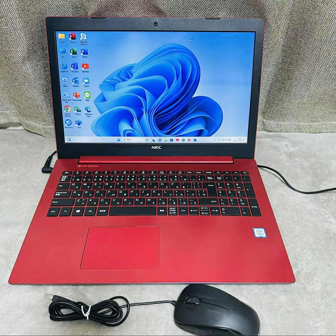 S186 NECノートパソコンSSD第7世代 WEBカメラ Windows11