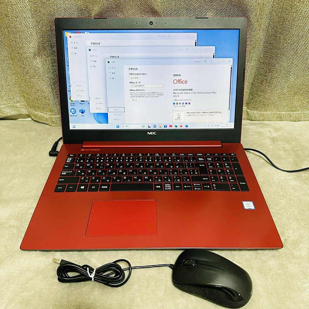 S186 NECノートパソコンSSD第7世代 WEBカメラ Windows11