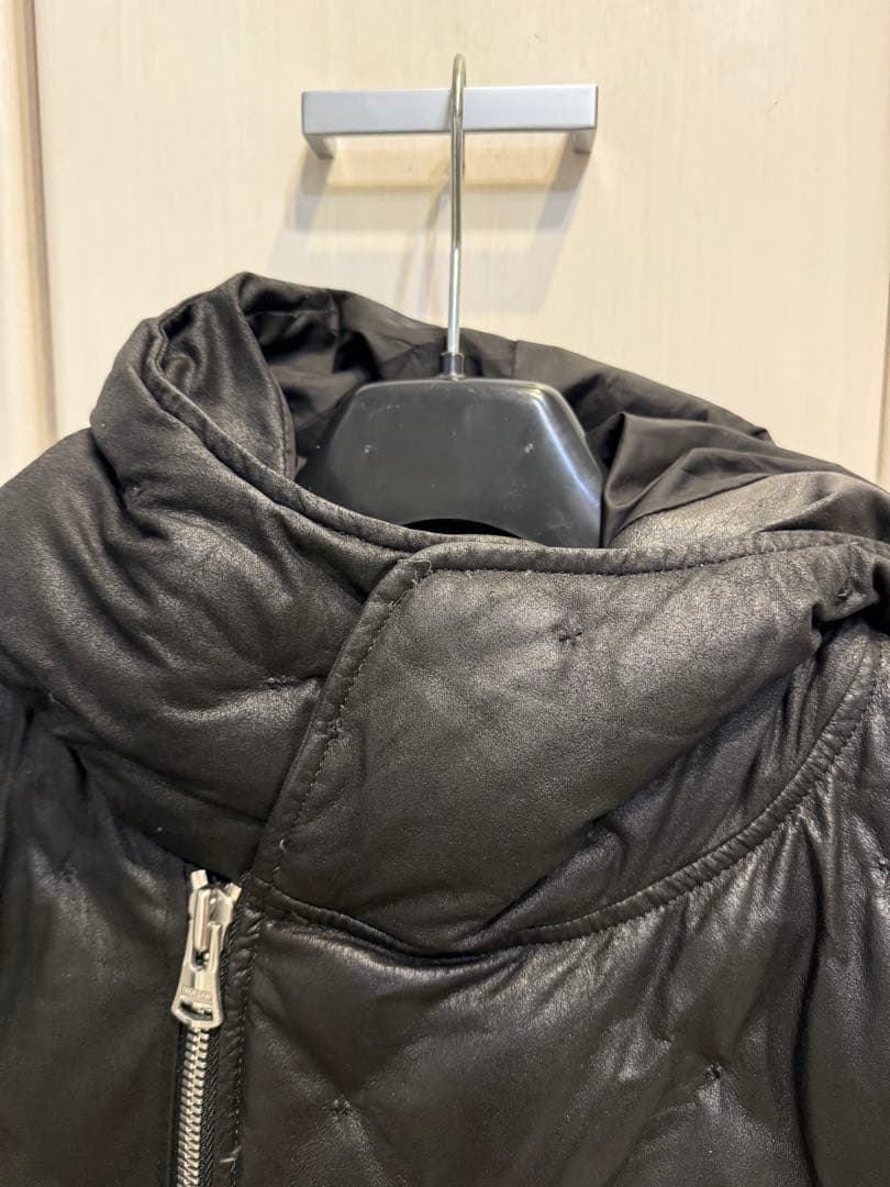 美品！バックラッシュカンガルーレザーキルティングフードダウン希少L