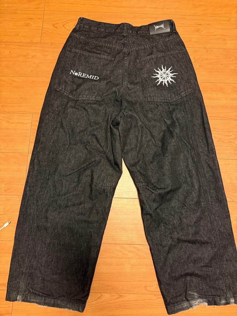NoRemid ブラック ワイドパンツ