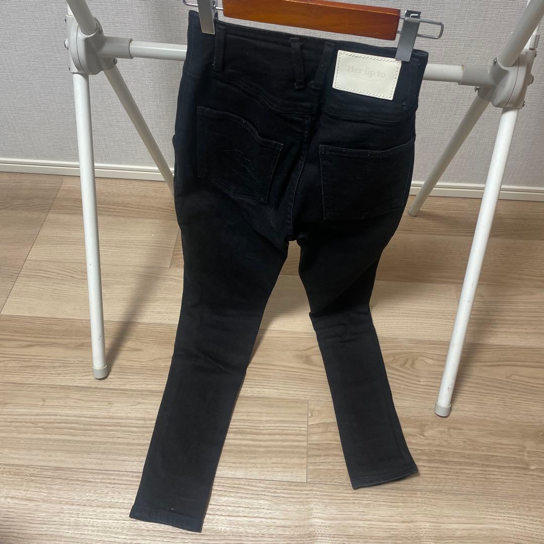 パンツ herliptoParisHighRiseJeans PlaidJacquard