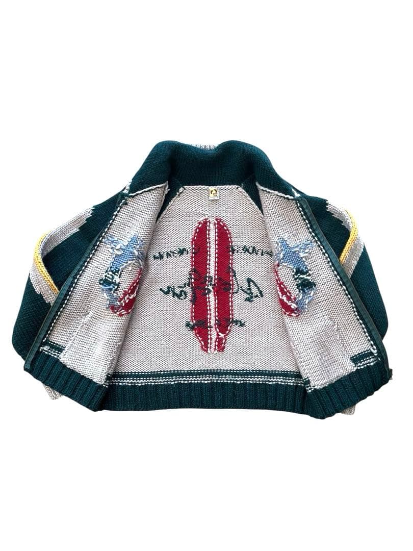 ▪️HANG TEN ハンテン オールドサーフ カウチンニットカーディガンM