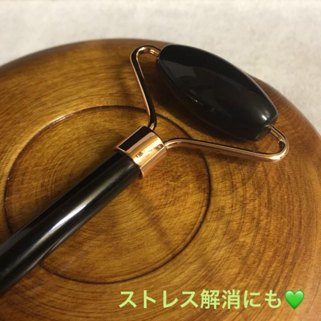 ★厳選NEW★お顔✳︎首筋マッサージ【オブシディアン♡天然石美顔ローラー】❤️