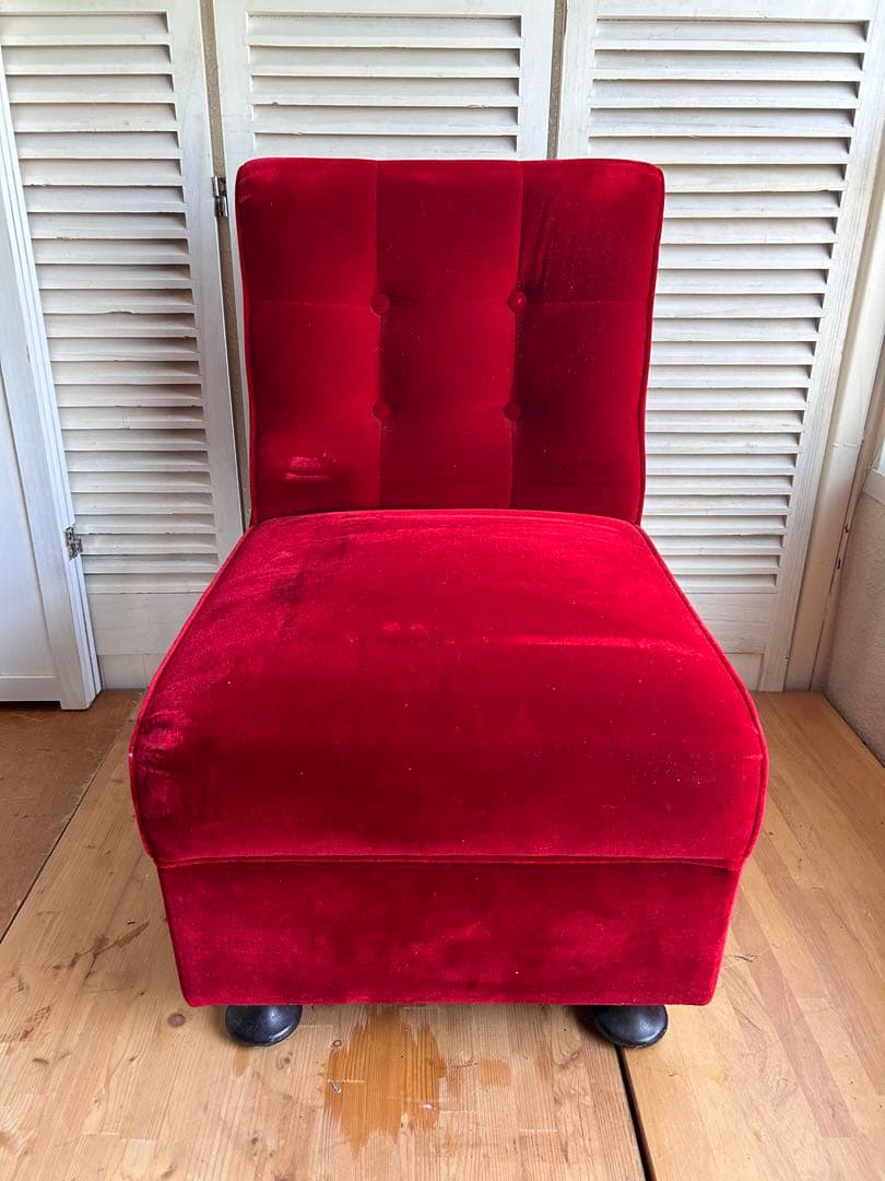 ベルベット　ビンテージ一人がけソファ　椅子　昭和レトロ　B