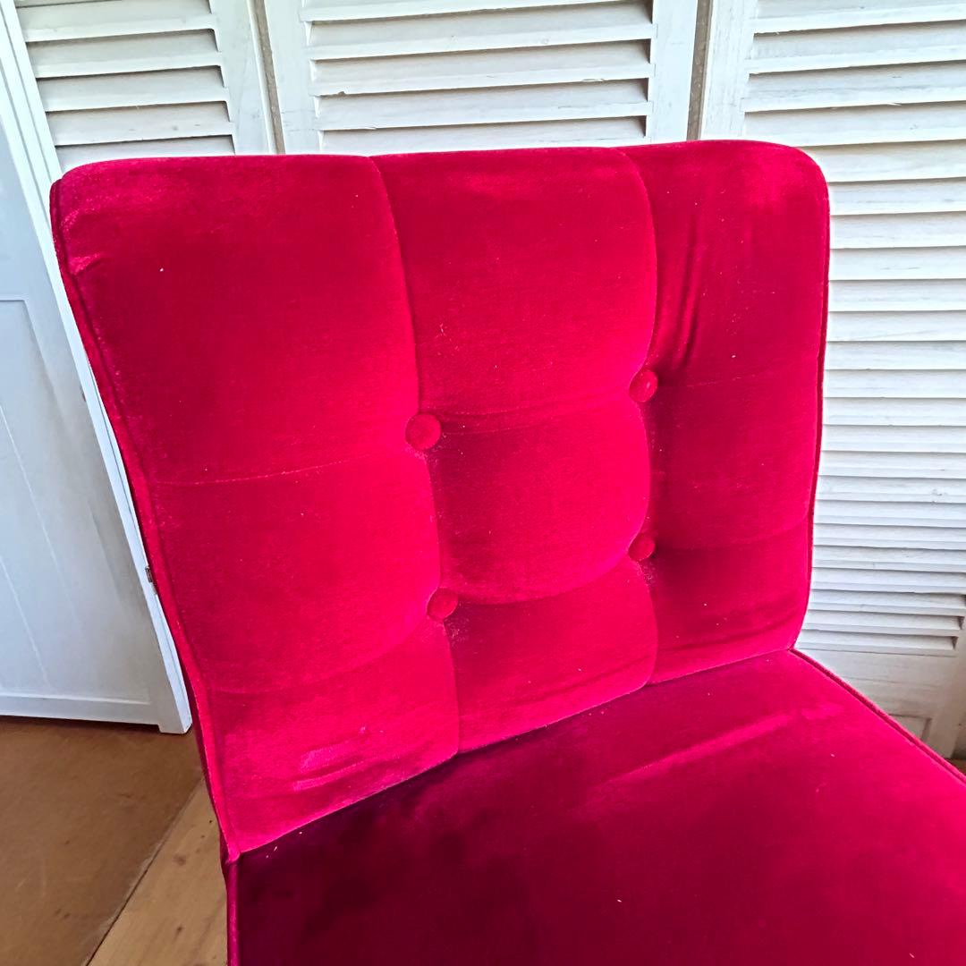 ベルベット　ビンテージ一人がけソファ　椅子　昭和レトロ　B