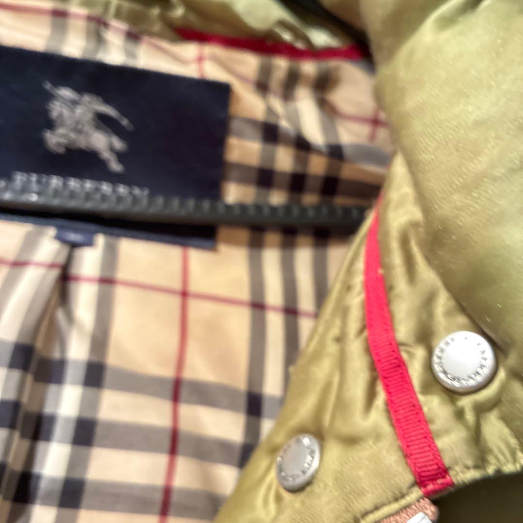 バーバリーロンドン　ダウンコート　46 カーキ　ゴールド　フォックスファー