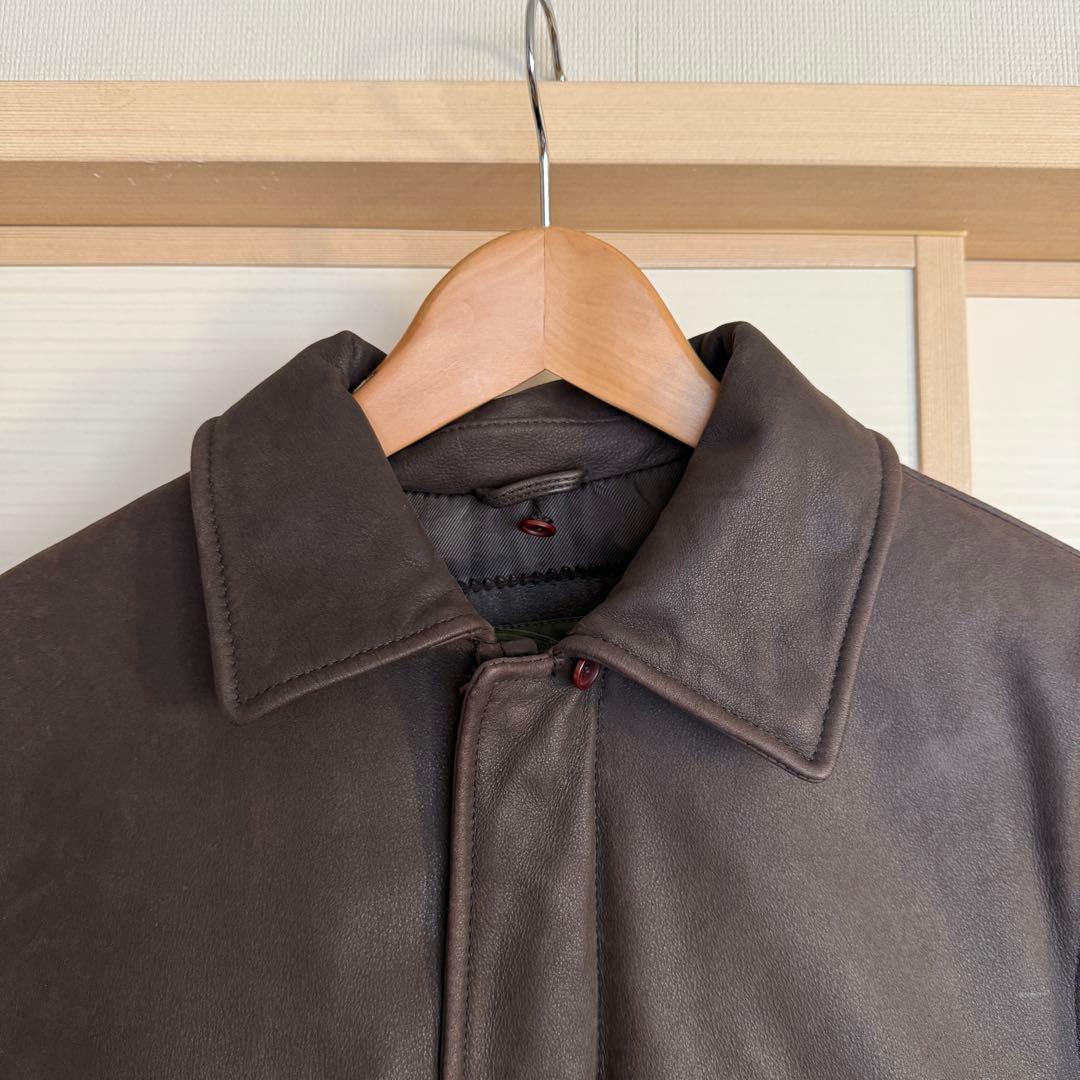 【Eddie Bauer】メンズ　ブラウンレザー ブルゾン　本革