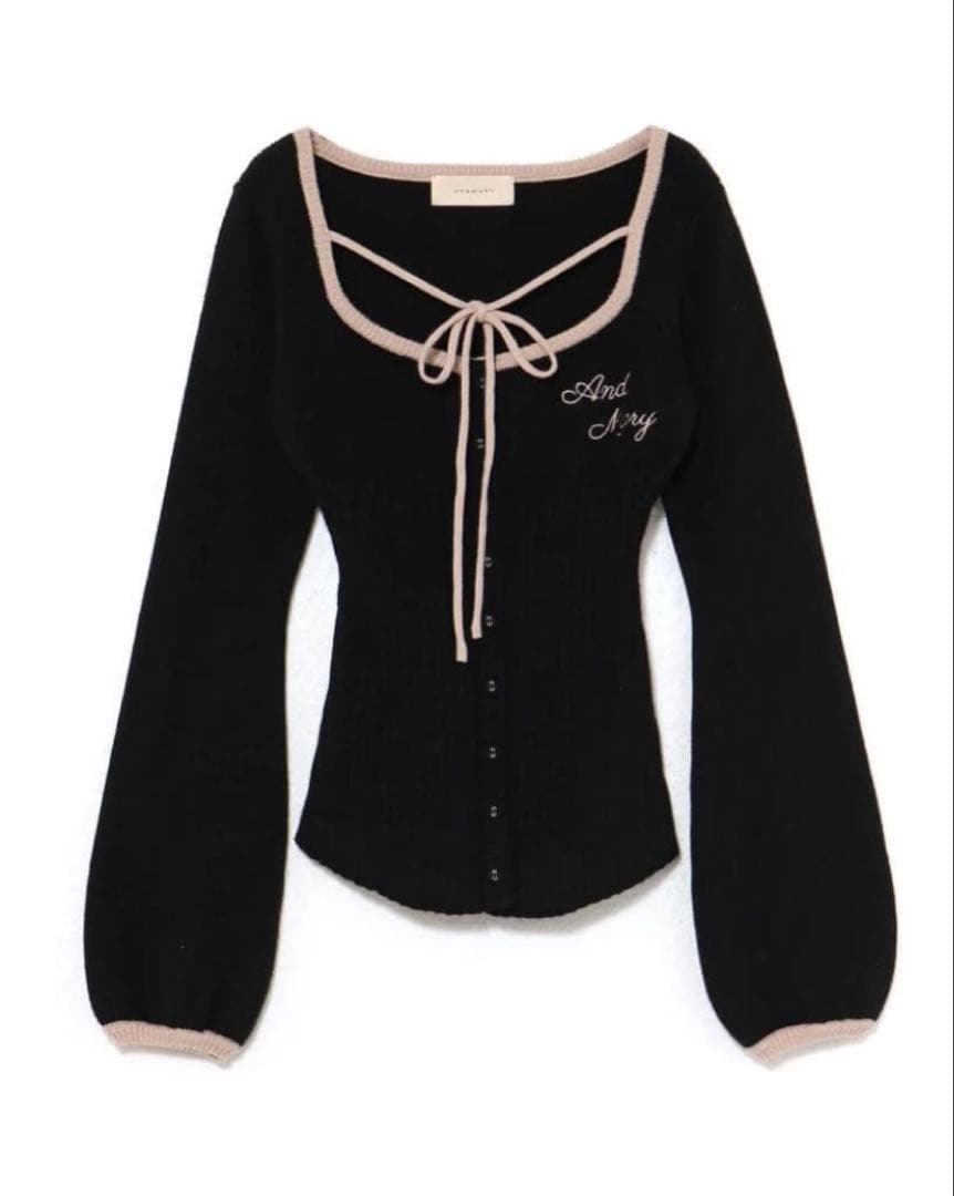 トップス andmary Sonique knit tops black