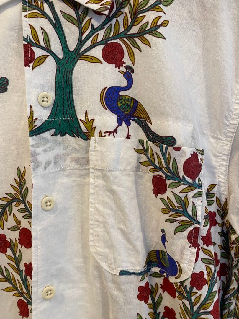 超美品 ENGINEERED GARMENTS 半袖シャツ S 孔雀　ガーメンツ