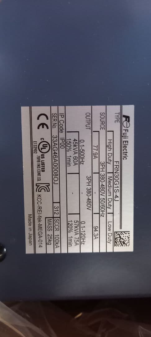 富士電機　インバータ　frn30g1s-4j