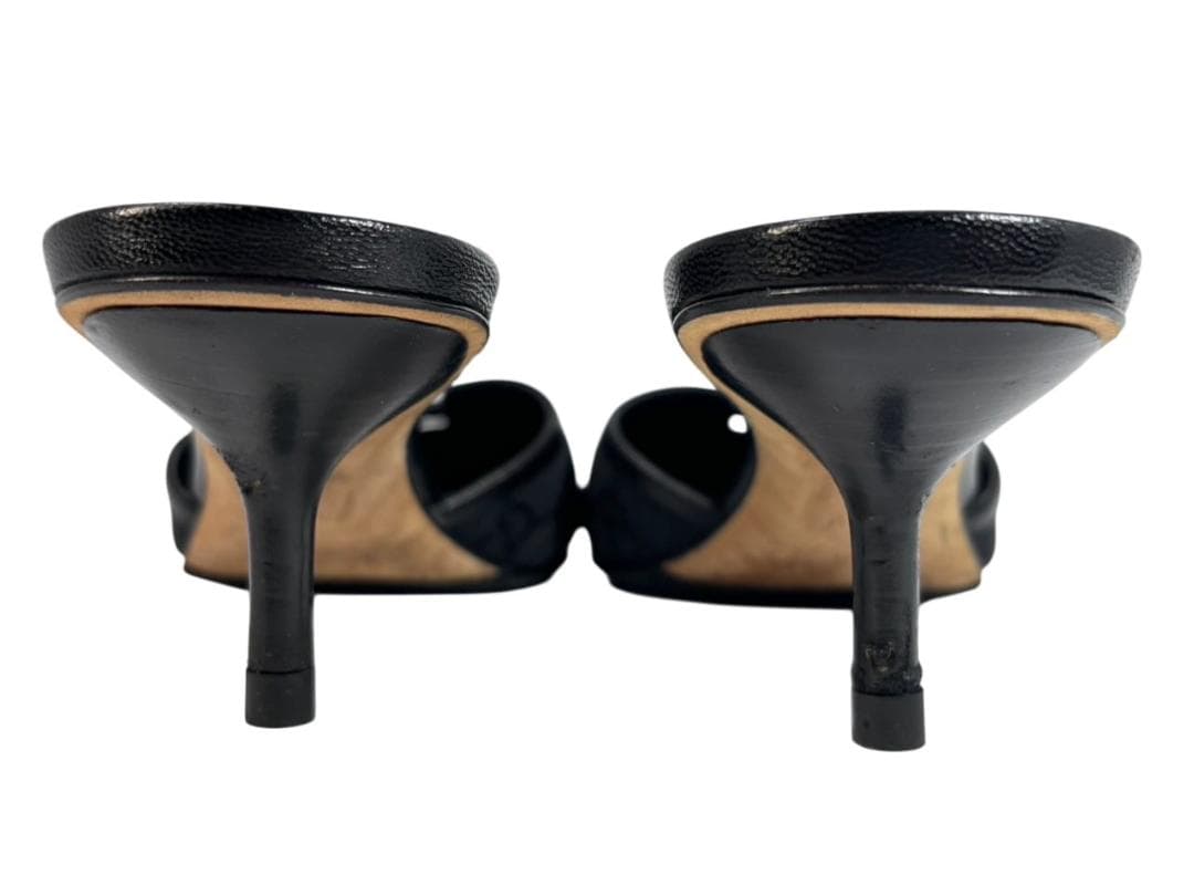 グッチ GUCCI サンダル ミュール シグネチャー 黒 ブラック 24cm