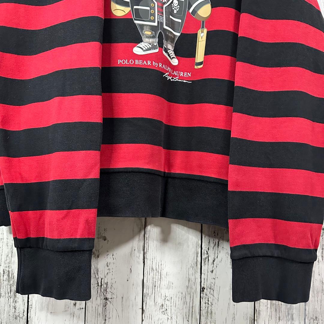 【ポロラルフローレン☆ポロベアバイラルフローレン】赤黒ボーダー☆スウェット☆L