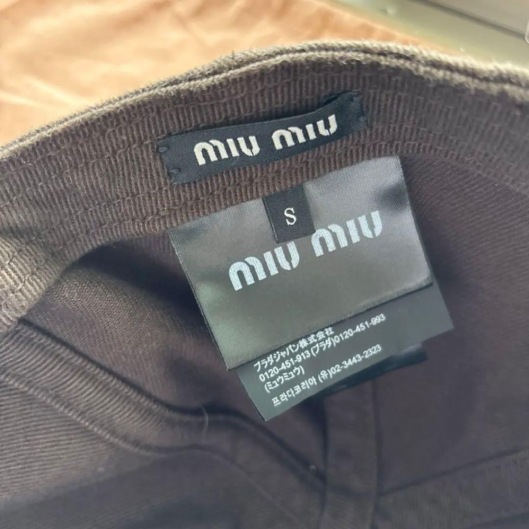 miu miu デニムベースボールキャップ Sサイズ ダークブラウン