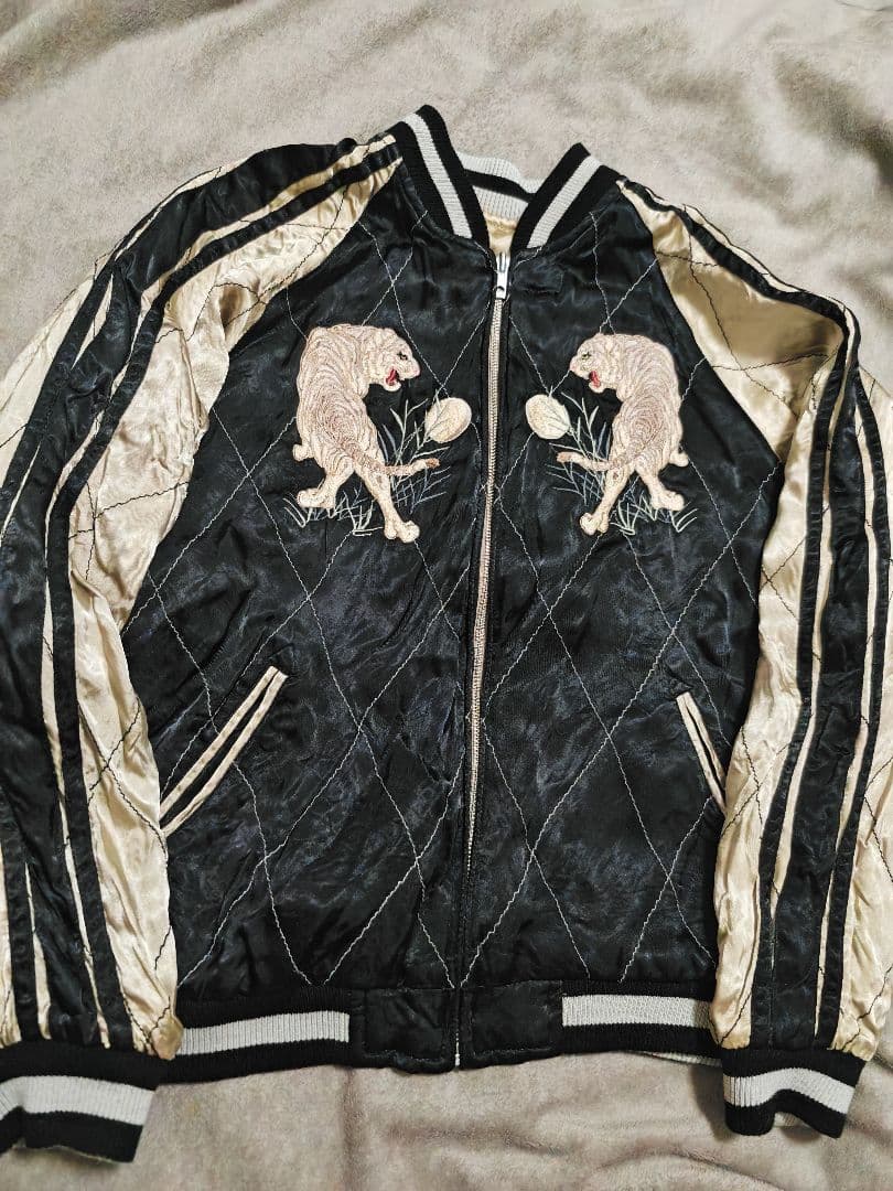 SCRIPT 日本 ２面用 スカジャン 限定虎 unisex 100％silk