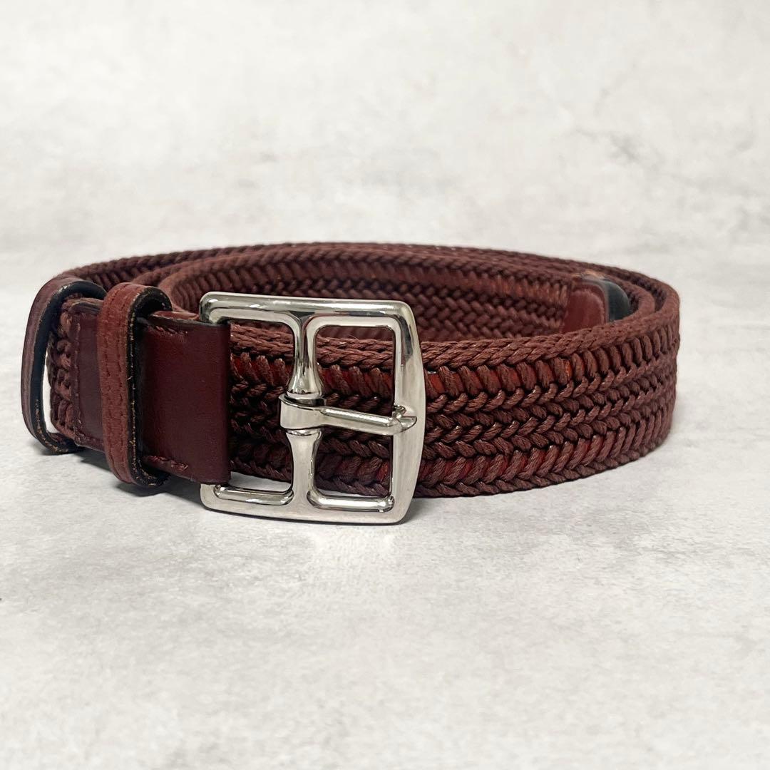 【美品】HERMES エトリヴィエール　ベルト　90メンズ ボルドー　フランス製