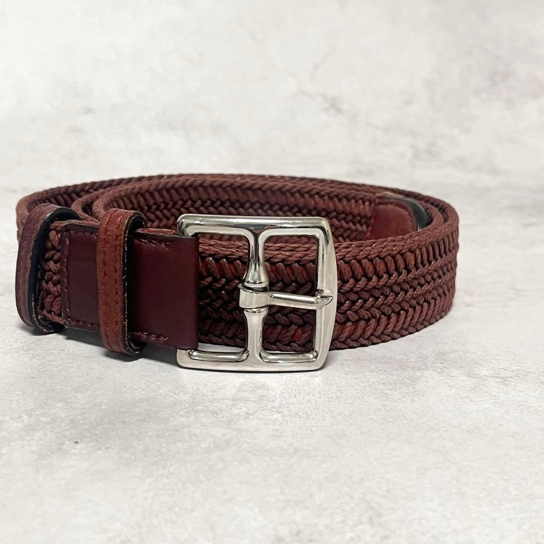 【美品】HERMES エトリヴィエール　ベルト　90メンズ ボルドー　フランス製