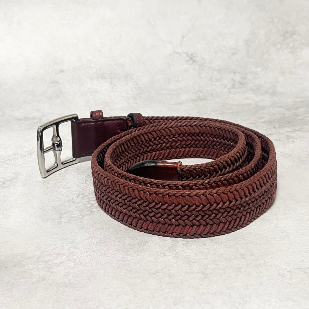 【美品】HERMES エトリヴィエール　ベルト　90メンズ ボルドー　フランス製