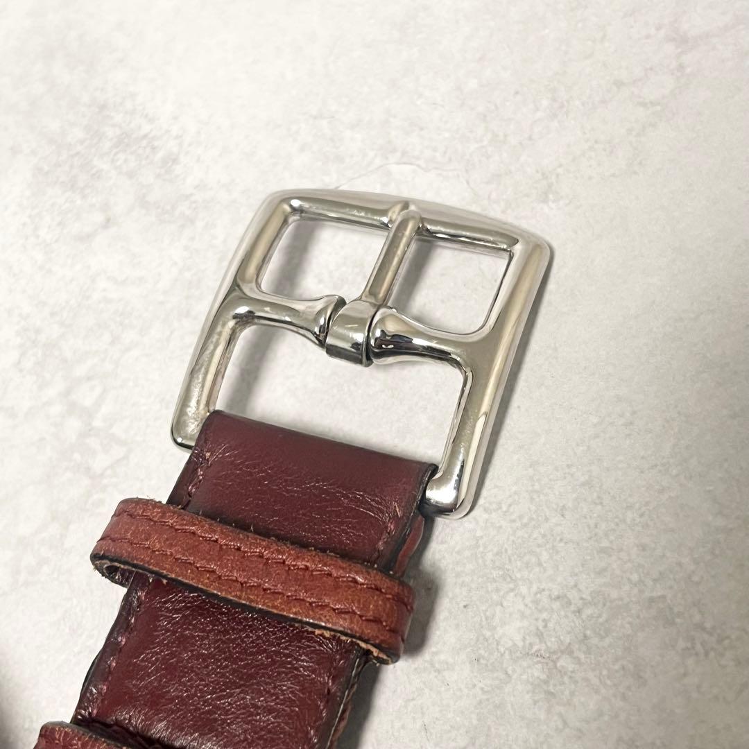 【美品】HERMES エトリヴィエール　ベルト　90メンズ ボルドー　フランス製