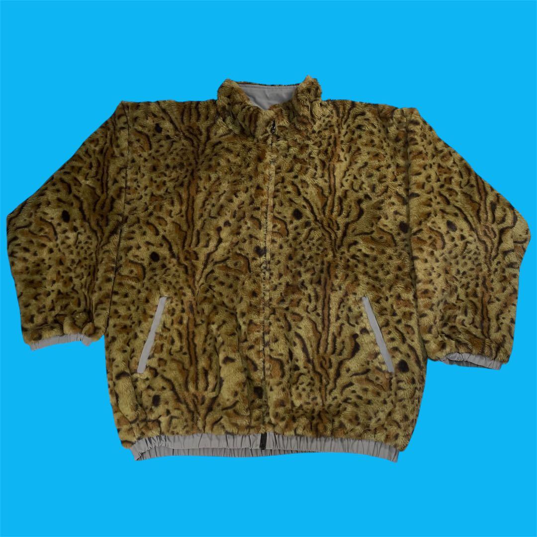 美品 Quolt リバーシブル ファー ジャケット レオパード ナイロン ライン