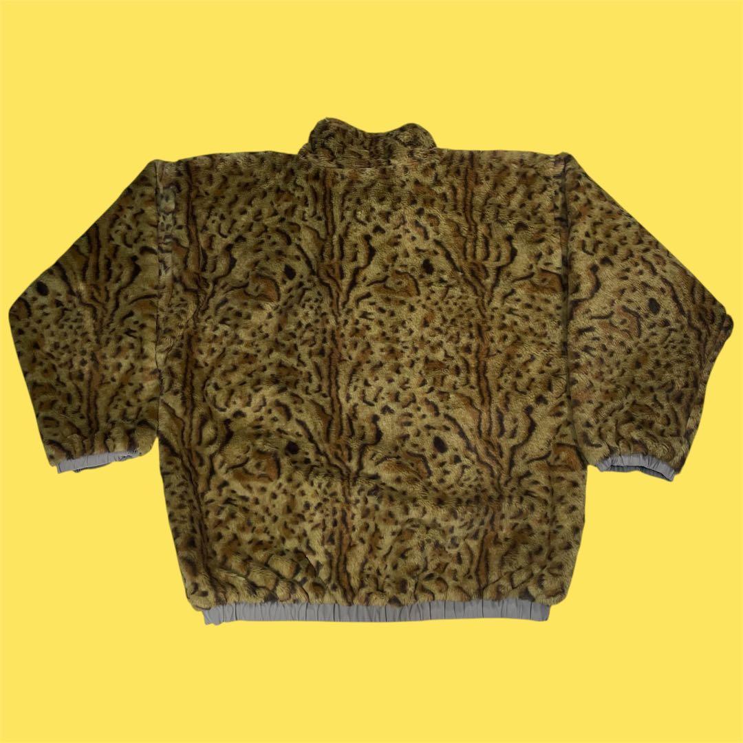 美品 Quolt リバーシブル ファー ジャケット レオパード ナイロン ライン