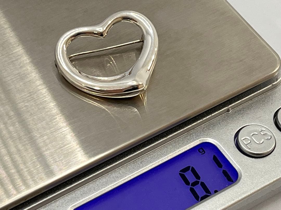 c902 美品　ティファニー　オープンハート　ブローチ　シルバー　925