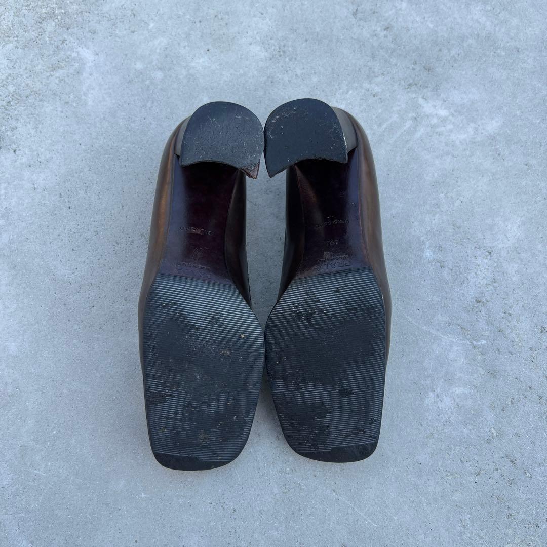 PRADA ブラウン モカシン ヒール