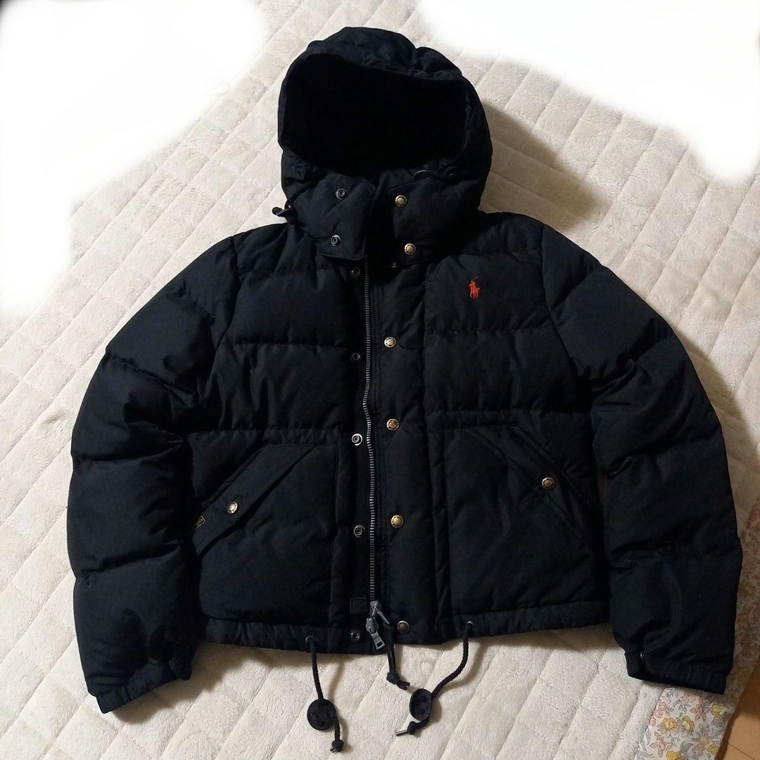 ポロ・ラルフ・ローレン フード付きダウンジャケット ブラック