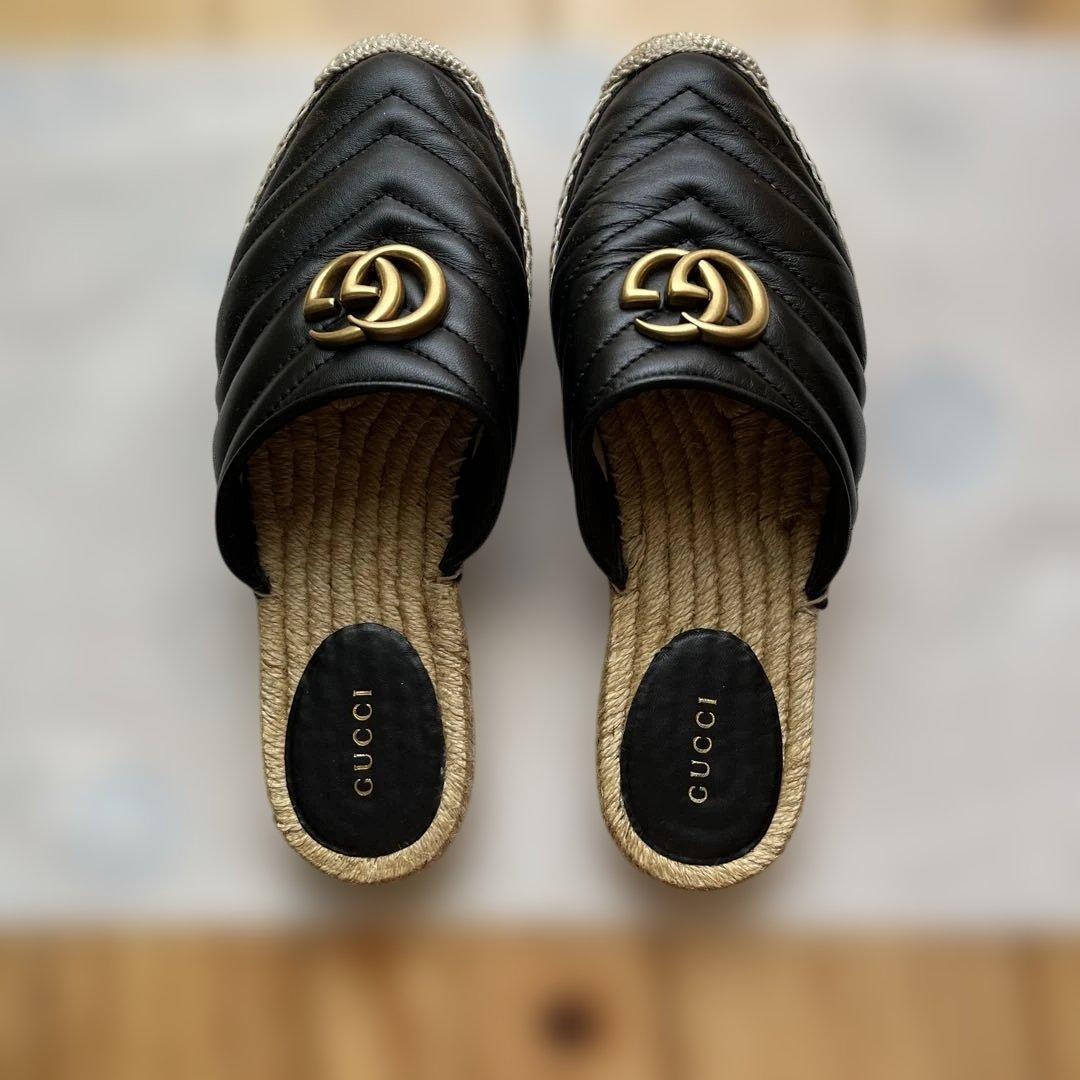GUCCI ブラック キルティング サンダル