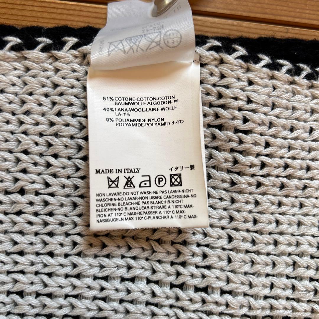 ＭＭ6 ⑥ マフラー　マルタンマルジェラ　ブラック×ホワイト