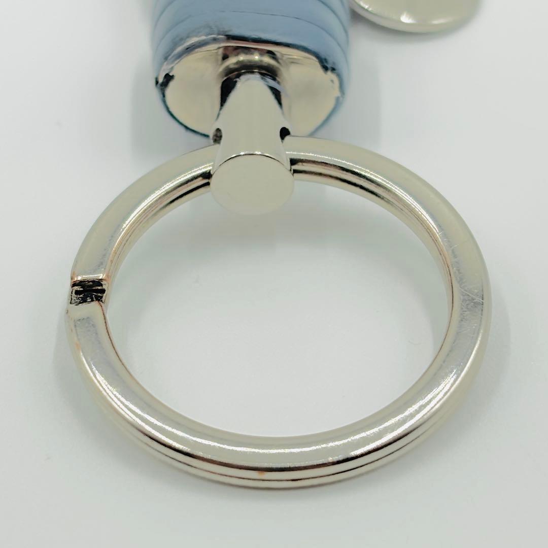 極美品✨️希少色 ボッテガヴェネタ イントレチャート キーリング ブルーグレー