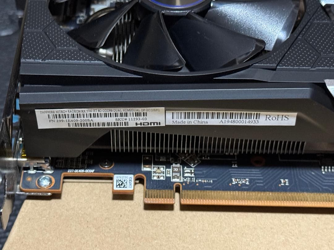 【美品】SAPPHIRE NITRO+ RADEON RX 5700XT 8G