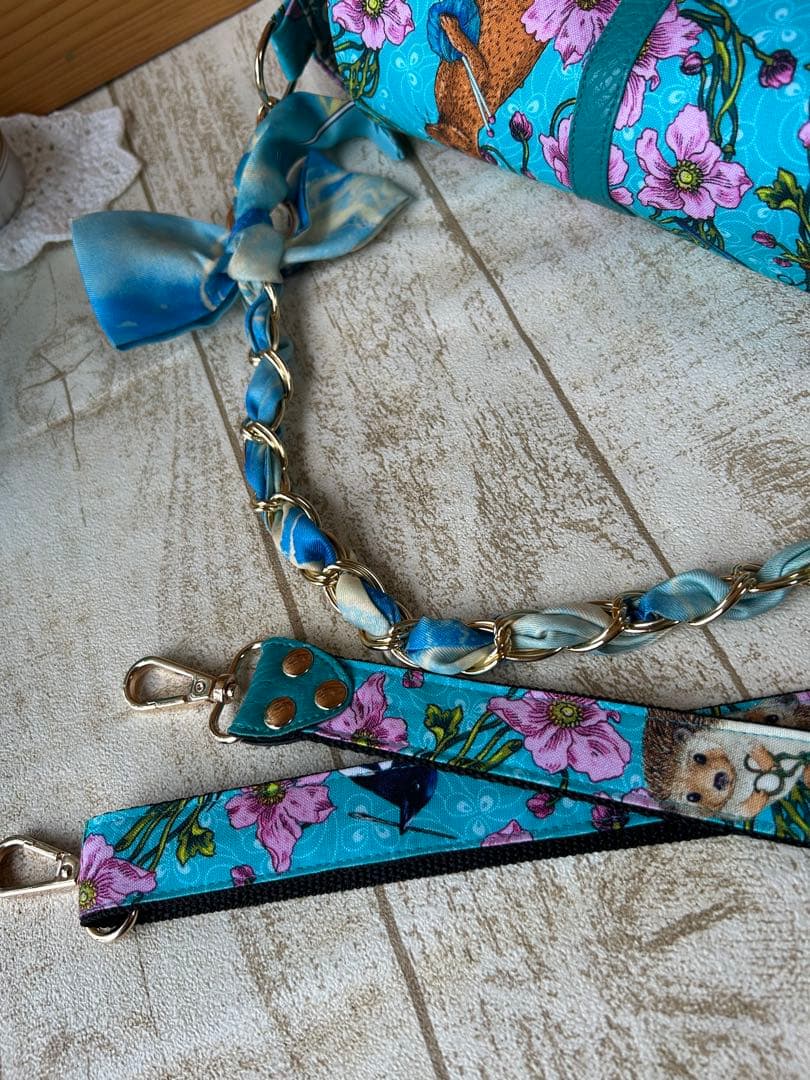 バロン♡花うさぎハリネズミ♡丸底　2wayショルダーバッグ