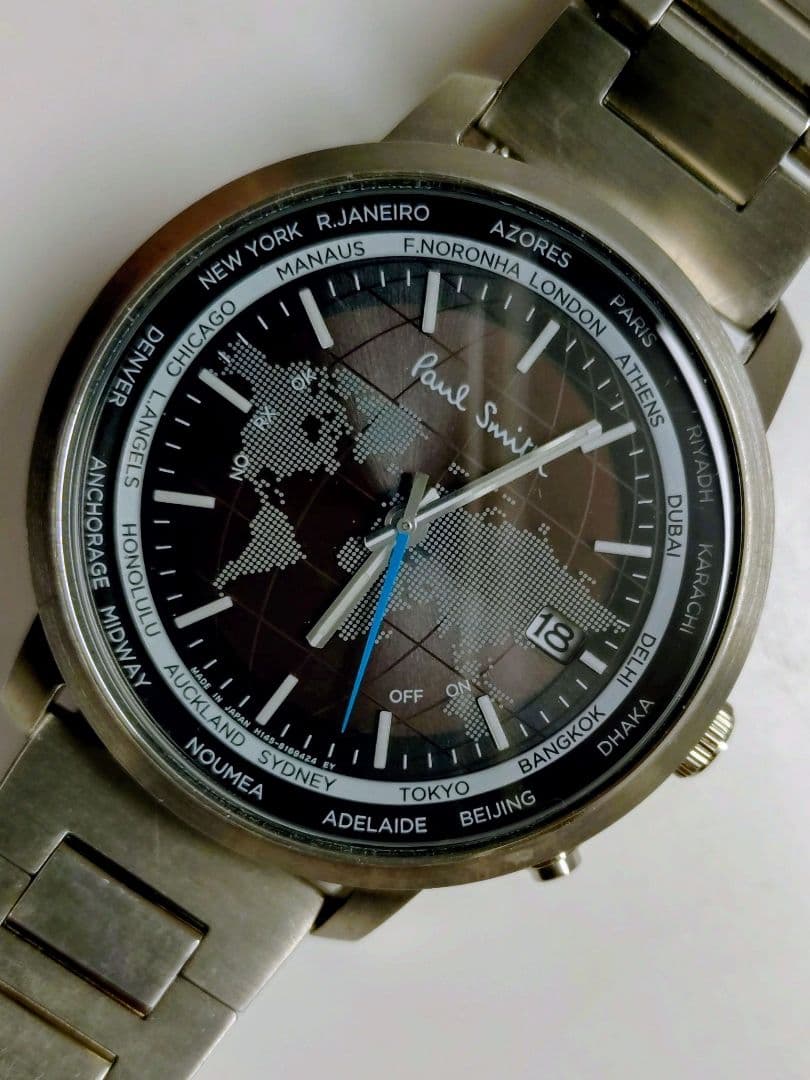 Paul Smith World Traveller　電波ソーラー腕時計　中古
