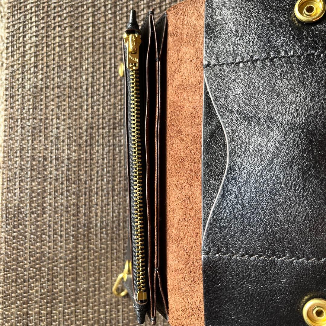 MARYAM ホースフロント ロングトラッカーウォレット 茶芯