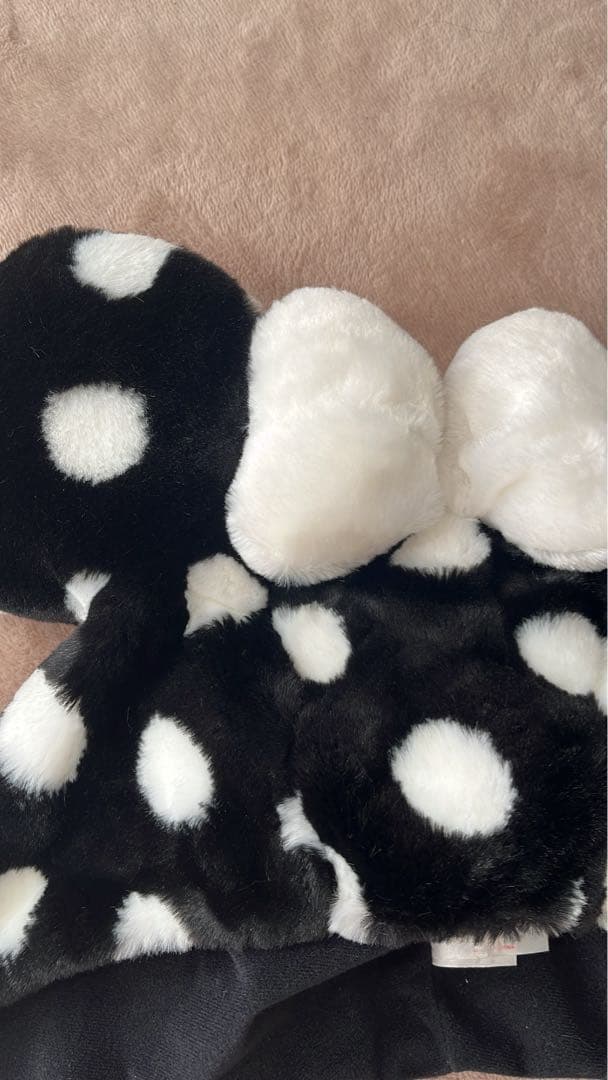 ディズニー ファンキャップ ドット ミニーちゃん 黒 水玉 平成 レア 廃盤