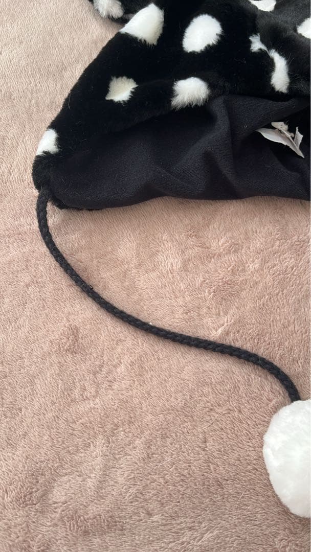 ディズニー ファンキャップ ドット ミニーちゃん 黒 水玉 平成 レア 廃盤