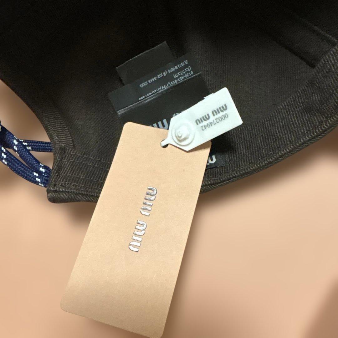miu miu ブラウン デニムキャップ