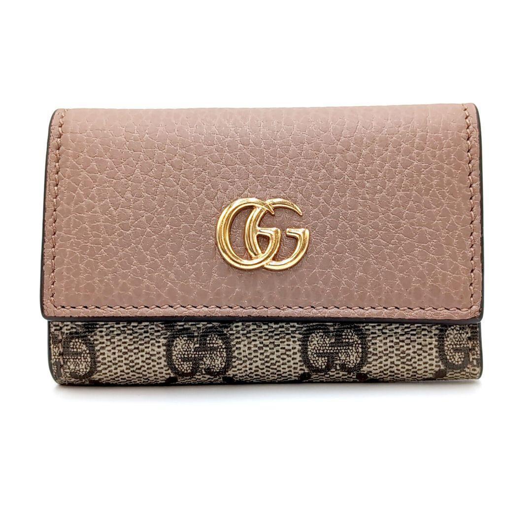GUCCI　キーケース6連　ダスティ　GGスプリーム　マーモント　PVCレザー