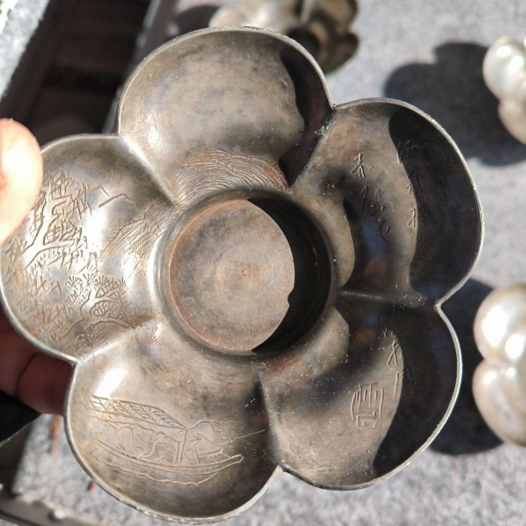 O*E様 花型金属製皿 5個セット　錫製