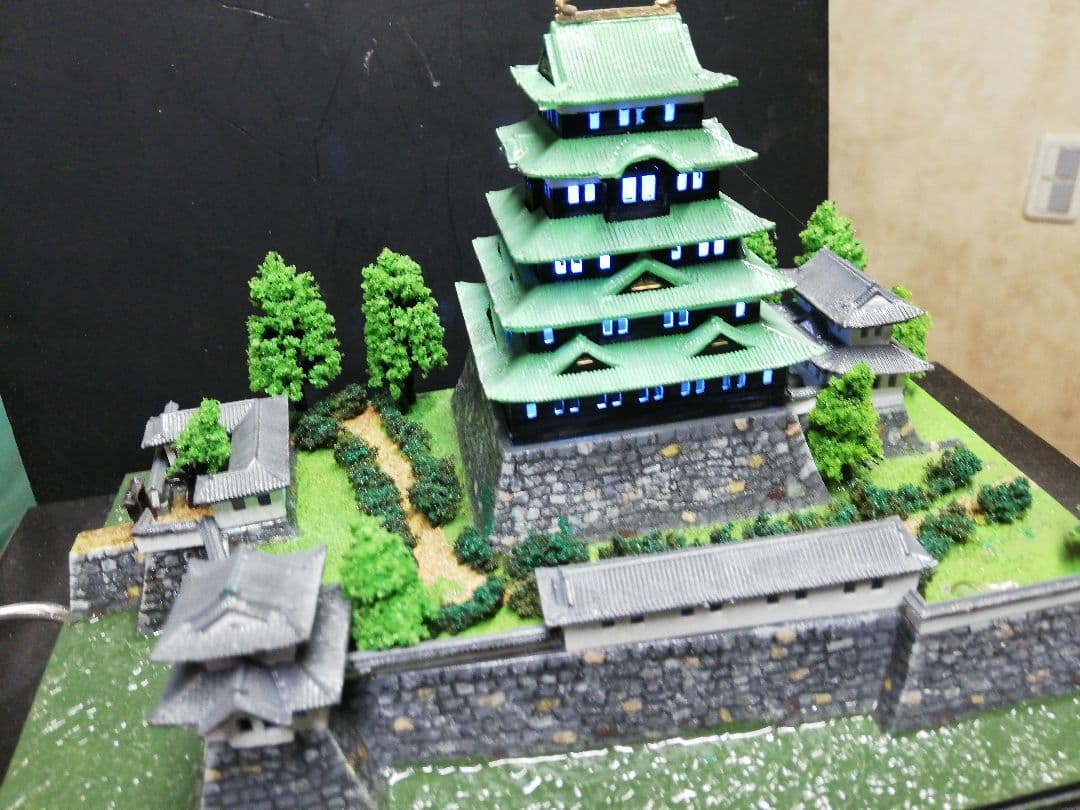 かささん専用' 江戸城、ジオラマ、完成品、ライト・ケ−ス付き