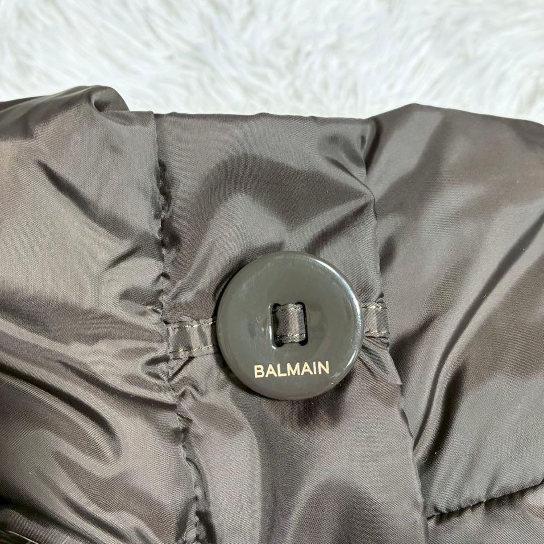 ちいBALMAIN ダウンコート ジャケット ブルーフォックスファー 美品
