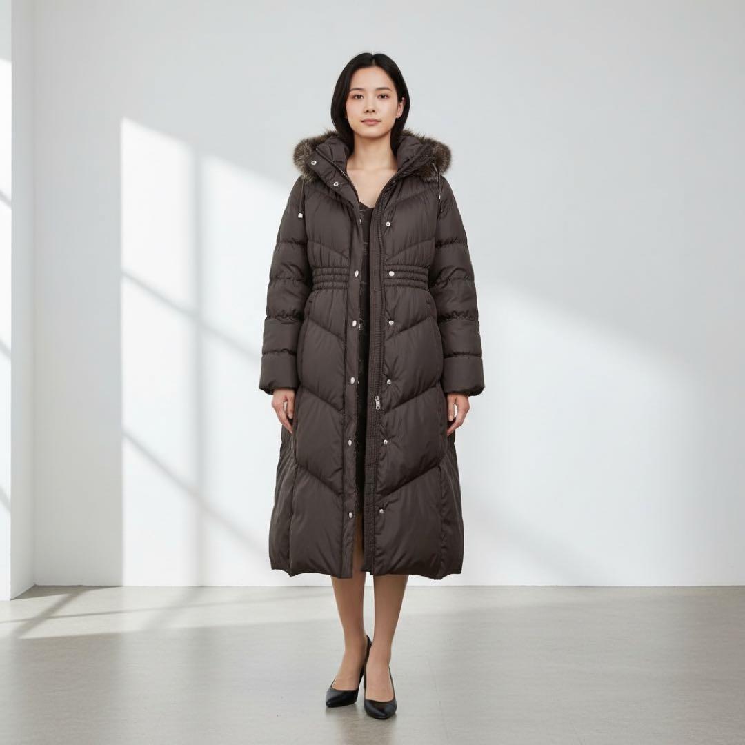 ちいBALMAIN ダウンコート ジャケット ブルーフォックスファー 美品