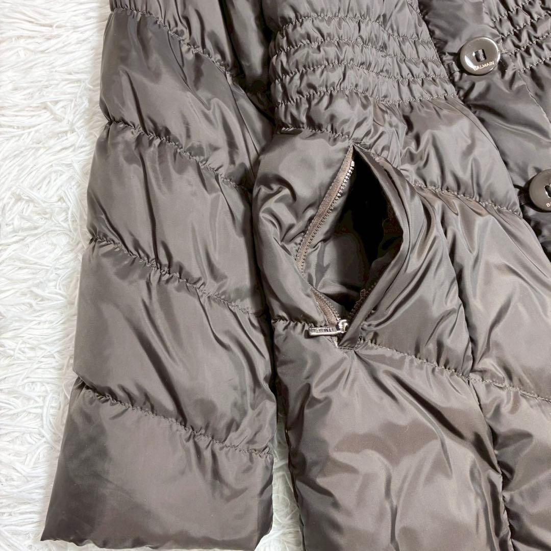 ちいBALMAIN ダウンコート ジャケット ブルーフォックスファー 美品