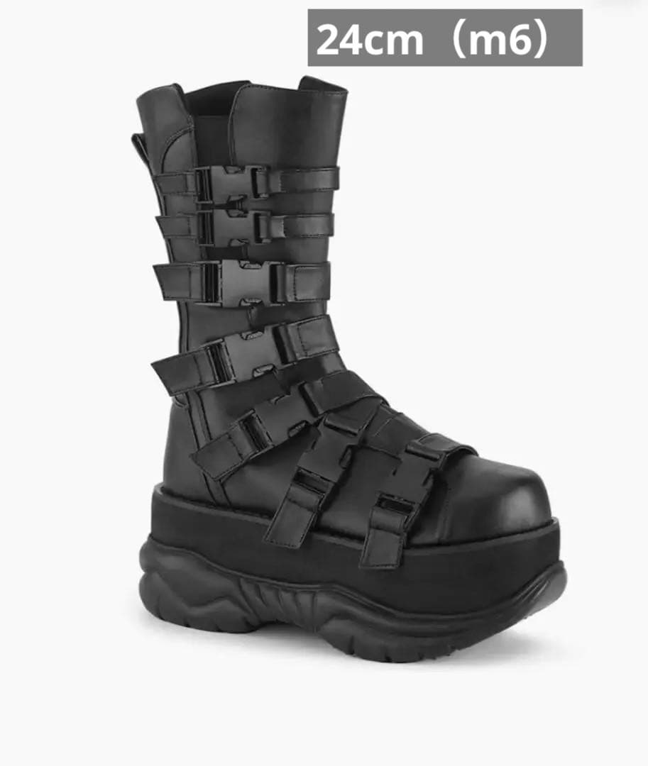 Demoniaデモニア 厚底 ブーツ 24cm 黒 M6 開封のみで、未使用です